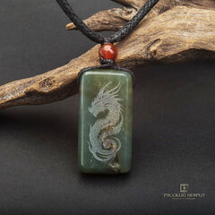 Руна "Время Дракона". Нефрит морская волна.