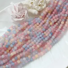 Тонированный кварц, микс, граненые бусины, 6 мм, нить, К093