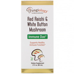 California Gold Nutrition, Fungiology, трутовик лакированный и шампиньон двуспоровый, Immune Duo, 2 жидких унции (60 мл)