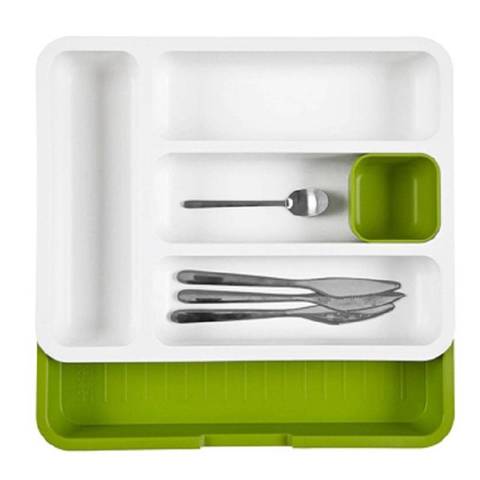 Раздвижной лоток под столовые приборы Expandable cutlery tray белый