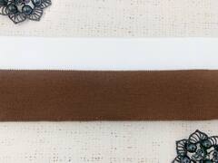 Подвязы трикотажные, ш. 6,5 см, L 118 см, белый с коричневым