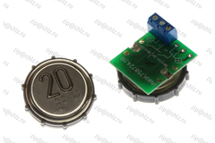 Кнопка (кнопочный модуль) ВКЛ13А-7-4П "20 этаж", круглая, с кодом Брайля