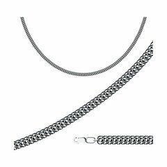 998150504-Цепь из черненного серебра с алмазными гранями, плетение питон ручная вязка