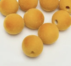 Бархатные бусины Ø 10 мм, 450 гр, горчица