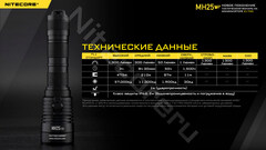 Фонарь Nitecore MH25V2 1300lm