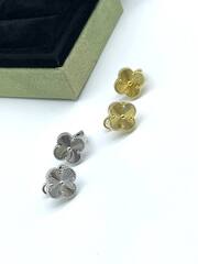 90265- Серьги Trendy lux из серебра с алмазными гранями 1 мотив клевер