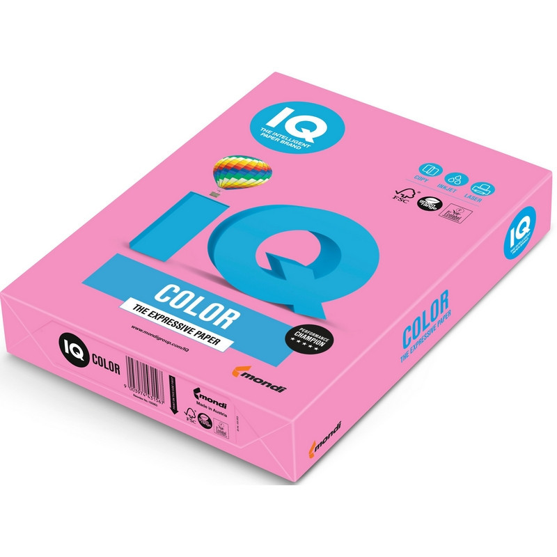 Бумага цветная для офисной техники IQ Color розовая неоновая NEOPI (А4, 80 г/кв.м, 500 листов)