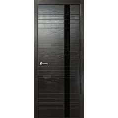 Купить Межкомнатная дверь шпон ID H неро остеклённая