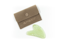 ALMASPA Скребок гуаша из нефрита в бархатном мешочке