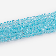 Хрустальные бусины в форме треугольника, оттенок "Темно-бирюзовый", 3*4мм