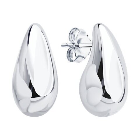 Серьги капли DROP из серебра 925 пробы, длина 2см