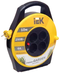 Катушка УК10 с т/з 4места 2P/10м 2*0,75 Garden ИЭК  WKP23-06-04-10