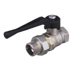 Кран латунный шаровой БАЗ.А.А31.0, 11Б27п1, DN 25, PN 40, никелированный, американка, рычаг