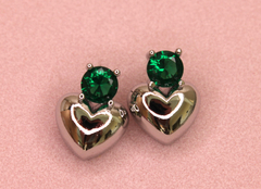 Швензы сердце green 16х11 мм