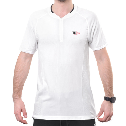 Поло теннисное Wilson Players Seamless Zip Henley 2.0 - bright white