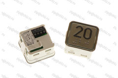 Кнопка (кнопочный модуль) MT42-IXRUS "20 этаж", квадратная, красная подсветка, Брайль