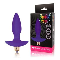 Фиолетовая коническая анальная пробка Sweet Toys - 10,5 см. - 