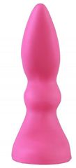 Розовая изогнутая анальная пробка - 10 см. - 