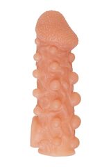 Телесная закрытая насадка с шариками Cock Sleeve Size L - 17,6 см. - 