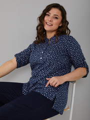 Блузка БЛ-131/синий-одуванчик