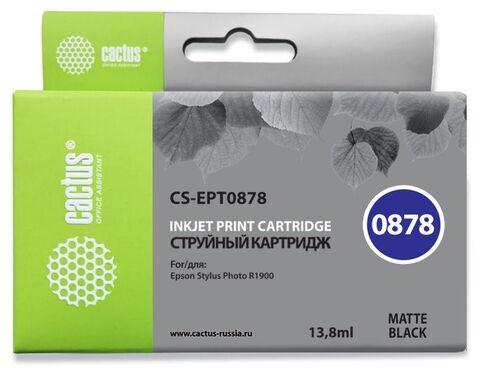 Картридж струйный Cactus CS-EPT0878 черный матовый (13.8мл) для Epson Stylus Photo R1900