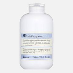 DAVINES SU hair & body wash Aftersun delicate hydrating wash for hair and body SU Шампунь для волос и тела, 250 мл
