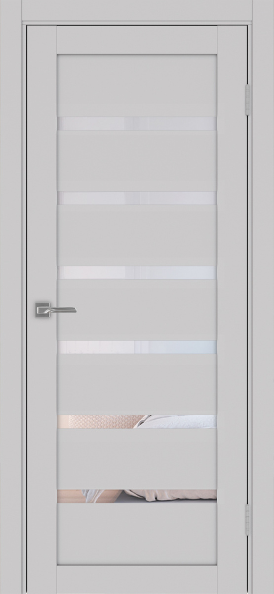 Дверь межкомнатная Оптима Порте Турин 507.12, цвет пепельный, экошпон, стекло прозрачное