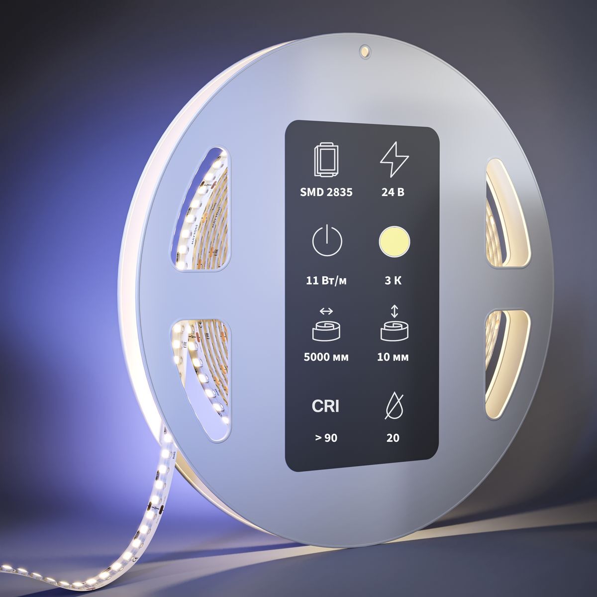 Светодиодная лента Maytoni 11W/m 252LED/m 2835SMD теплый белый 5M 201049