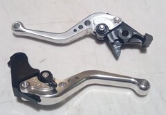 Короткие рычаги тормоза-сцепления Honda CB600F/ CB900F/ Hornet /CBR900RR /CBR600 F/F2/F3/F4/F4i/ CBF600 N/S / серебристый