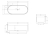 Abber AT9708Onyx прозрачная ванна из полиэфирной смолы 170x75x55