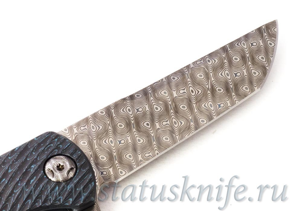 Нож TFK Tengu Damascus CF Green Anodized