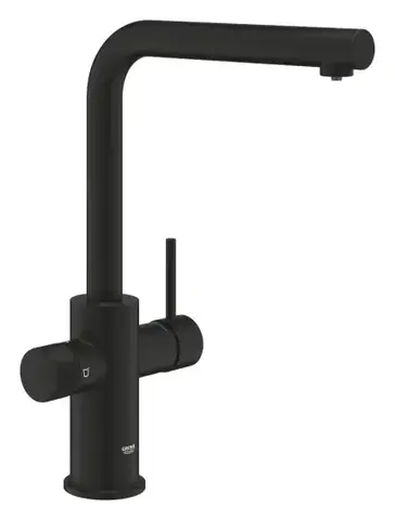 Смеситель для кухни GROHE Blue Pure Minta с выдвижным изливом и возможностью подключения фильтра, фантомный чёрный (30590KF0)