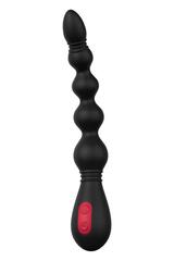 Черный вибромассажер для анальной стимуляции ANAL FLEXI BEADS - 21 см. - 