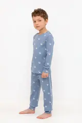 пижама  для мальчика  К 1552/серо-голубой,мини слоники
