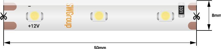 Светодиодная лента SWG 4,8W/m 60Led/m 3528SMD красный 5M SWG360-12-4.8-R-М 010115