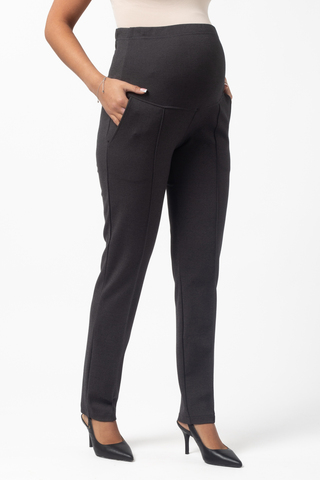 Брюки для беременных 16324 темно-серый меланж