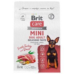 Корм для собак мини пород Брит BRIT CARE Mini Adult Delicious Taste с индейкой и уткой 1,5кг