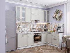 Угловая модульная кухня Сканди-04 Cappuccino Softwood - Белый 2340*2650/1590*600