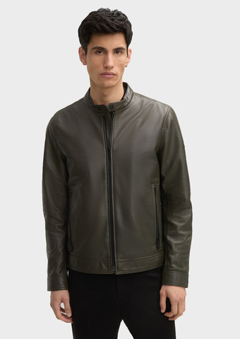 Куртка кожаная Strellson Jace-Slim Dark Olive