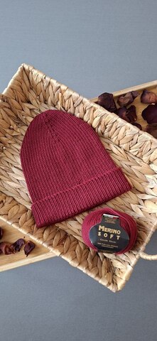 МК Шапка спицами, пряжа MERINO SOFT от фабрики RIAL FILATI