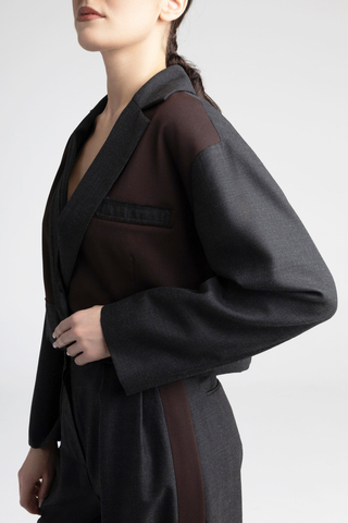 Жакет укороченный двухцветный