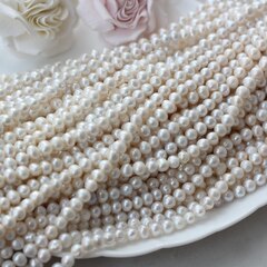 Жемчуг натуральный речной, приплюснутый, 6-7 мм, 1 нить, Ж010