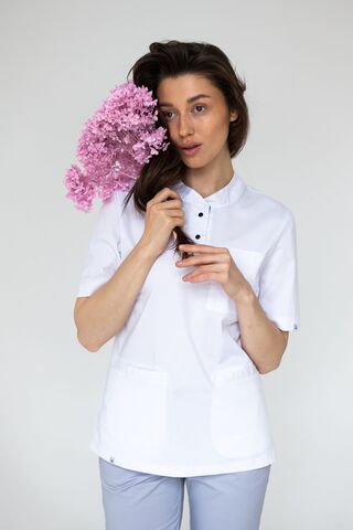 Блуза женская м645 toray стретч белый