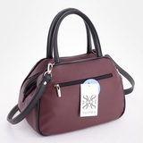 Сумка Саломея 479 гладкий бордо + черный