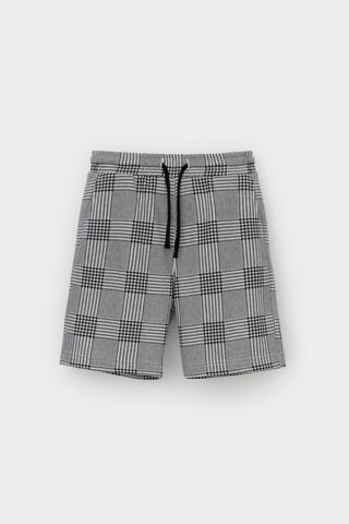 шорты  для мальчика  КР 400804-1/св.серый меланж,костюмная клетка к546