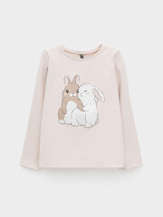 лонгслив  для девочки  КР 302831/бежевый 0403 к659