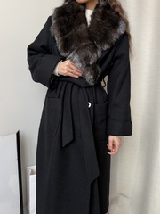 Пальто с натуральным мехом соболя Evgeniya Furs, S