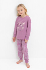 пижама  для девочки  К 1567/светло-лиловый,шотландская клетка