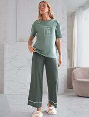 Футболка с принтом свободная эластичная из премиального хлопка  D49.136 (130746)