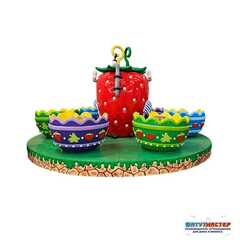 Аттракцион чашки «Ягодная полянка» 4 чашки, 8 мест, 7×7×3,7 м